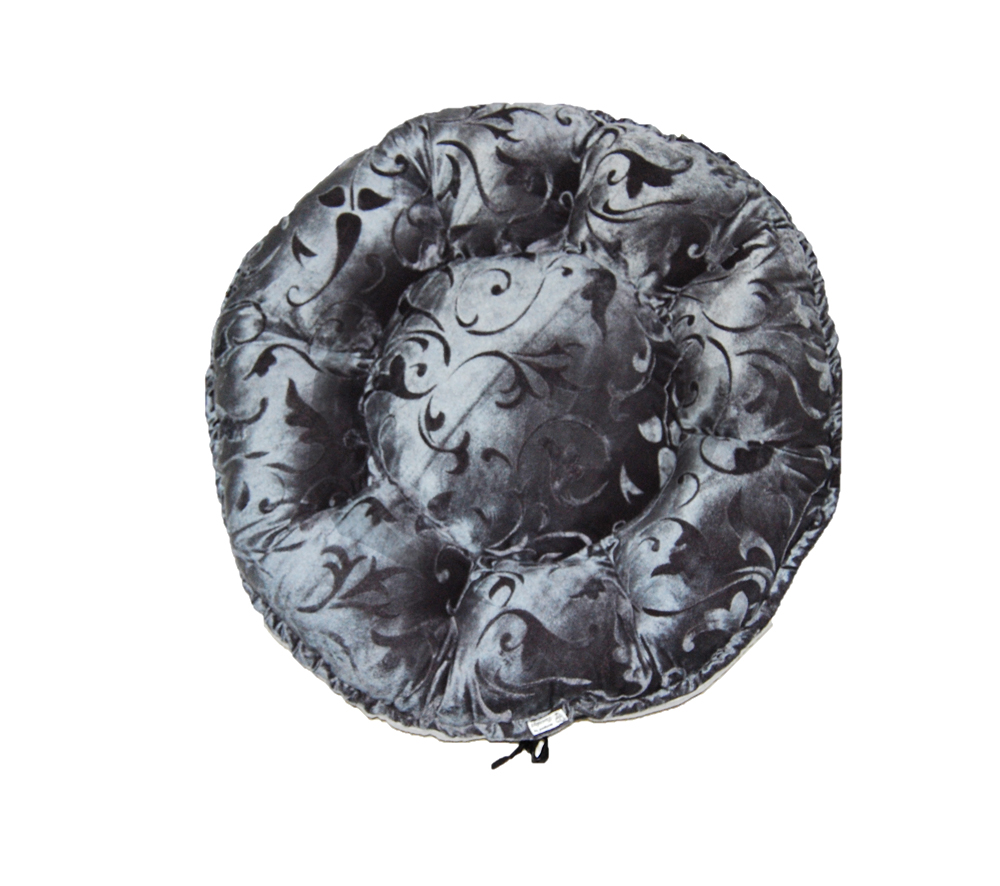 Kuschel Körbchen Decke grau mit floralem Muster